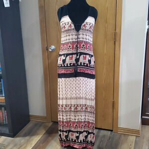 Band of gypsies high side cut lightweight elephant pattern dress